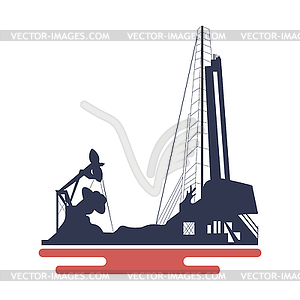 Oil platform icon - vector image