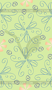Seamless floral background green - vector clipart