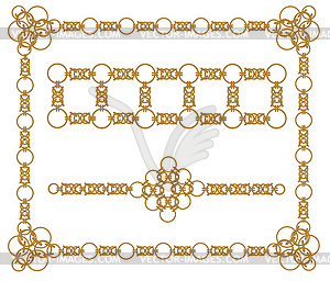 Chains of gold rings - vector image