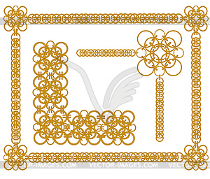 Chains of gold rings  - vector clipart