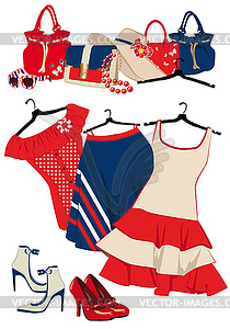 Women`s clothing and accessories - vector clipart