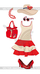 Women`s clothing and accessories - vector image