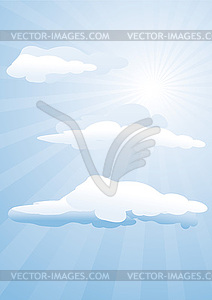 Sunshine and clouds - vector image