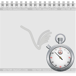 Note and stopwatch - vector image