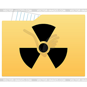 File folder with radiation sign - vector image