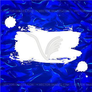 White grunge banner at blue abstract background - vector image