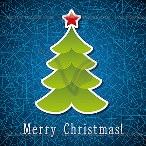 Christmas holiday tree card - vector image