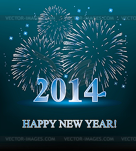 New year of horse with fireworks - vector image