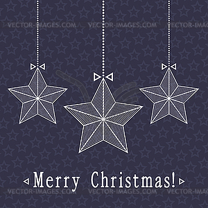 Christmas card design with stars - vector image