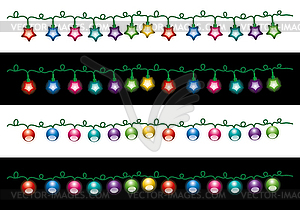 Christmas electric light lamps - vector image