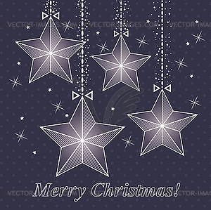 Christmas card with stars - vector clipart