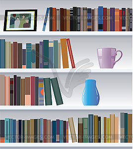 Modern bookshelf - vector image