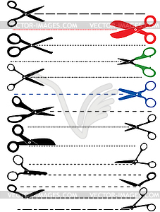 Set of cutting scissors - vector clipart / vector image