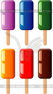 Set of fruit and chocolate colorful popsicles - vector clipart / vector image