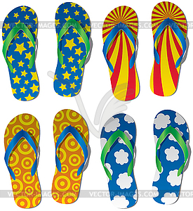 Set of colorful flip flops - royalty-free vector image