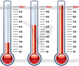 Thermometers at different levels - color vector clipart