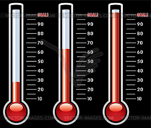 Thermometers at different levels - vector clipart