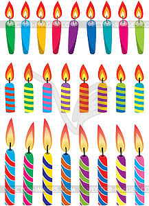 Set of colorful birthday candles - royalty-free vector image