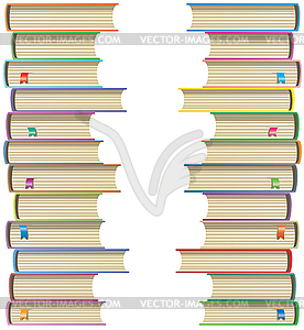 Books with bookmarks - vector image