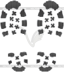 Man`s grunge bootprints - vector clip art