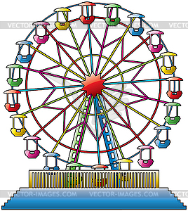 Colorful ferris wheel - vector clipart