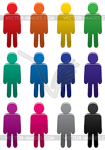 Set of colorful symbols of people - vector clip art