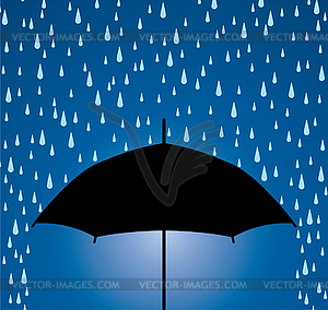 Umbrella protection of rain drops - vector image