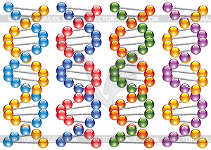 Набор красочных нитей ДНК - клипарт в векторе / векторное изображение