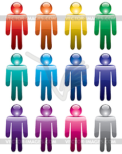 Colorful man symbols - vector clip art