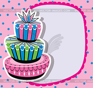 Birthday cake and copy-space - vector image