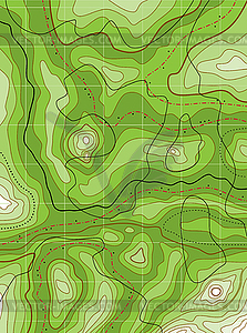 Abstract topographical green map - vector image