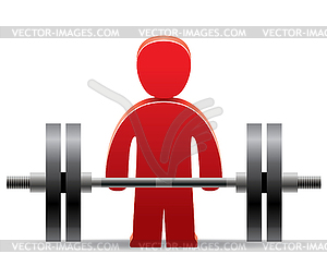 Bodybuilder and weight - vector image