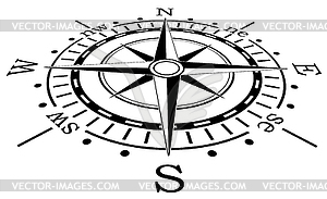 Black compass - vector image