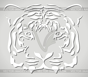 Paper tiger head - royalty-free vector clipart