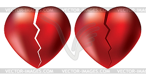 Broken hearts - vector EPS clipart