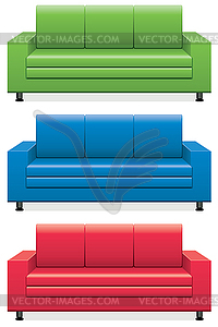 Colorful sofas - royalty-free vector clipart