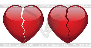 Broken hearts - vector image