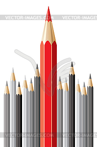 Pencils, leadership concept - vector image