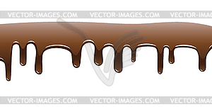 Flowing chocolate drops - vector image