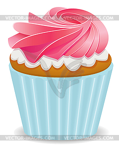 Pink cupcake - vector image
