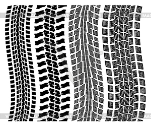 Set of detailed tire prints - vector clipart
