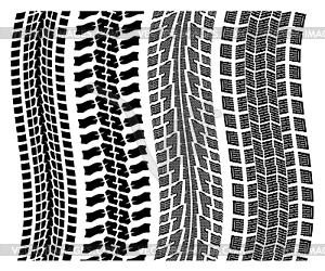 Набор подробных отпечатки шин - векторный графический клипарт