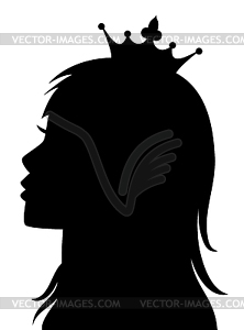 Profile of princess or queen - vector clipart