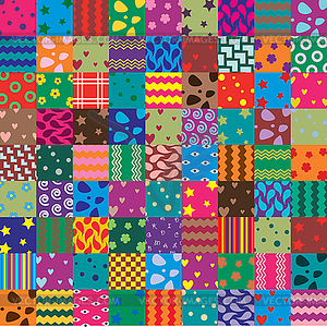 Patchwork fabric art background - vector clip art