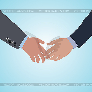 Two hands ready for handshake agreement - vector clipart