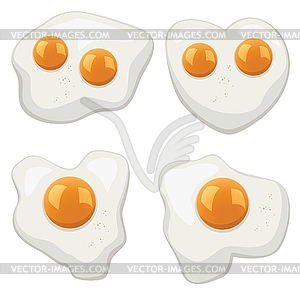 Set of fried eggs - royalty-free vector image