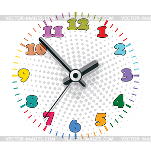 Colorful clock - vector image