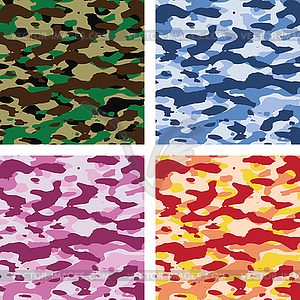 Colorful camouflage patterns - vector clip art