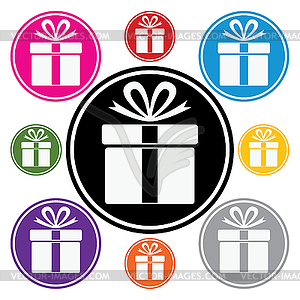Set of colorful gift box symbols - royalty-free vector image