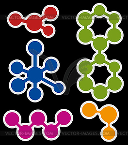 Abstract molecule icon set - vector clipart